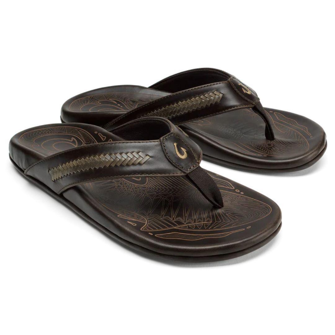 OluKai Men's Mea Ola Mano Leather Sandals